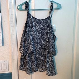 Spaghetti strap cold shoulder top